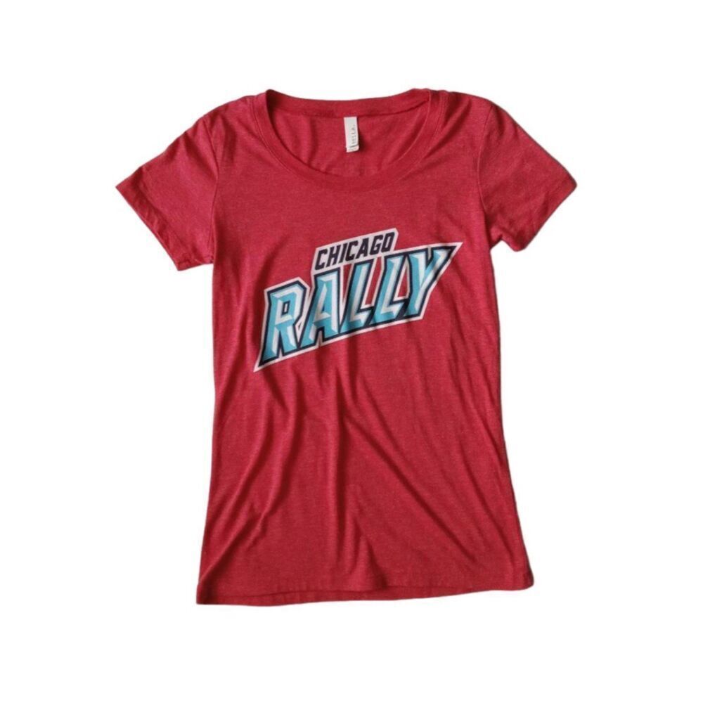 Bella Chicago Rally Red Short Sleeve Scoop Neck Graphic Print Tee Women's Small